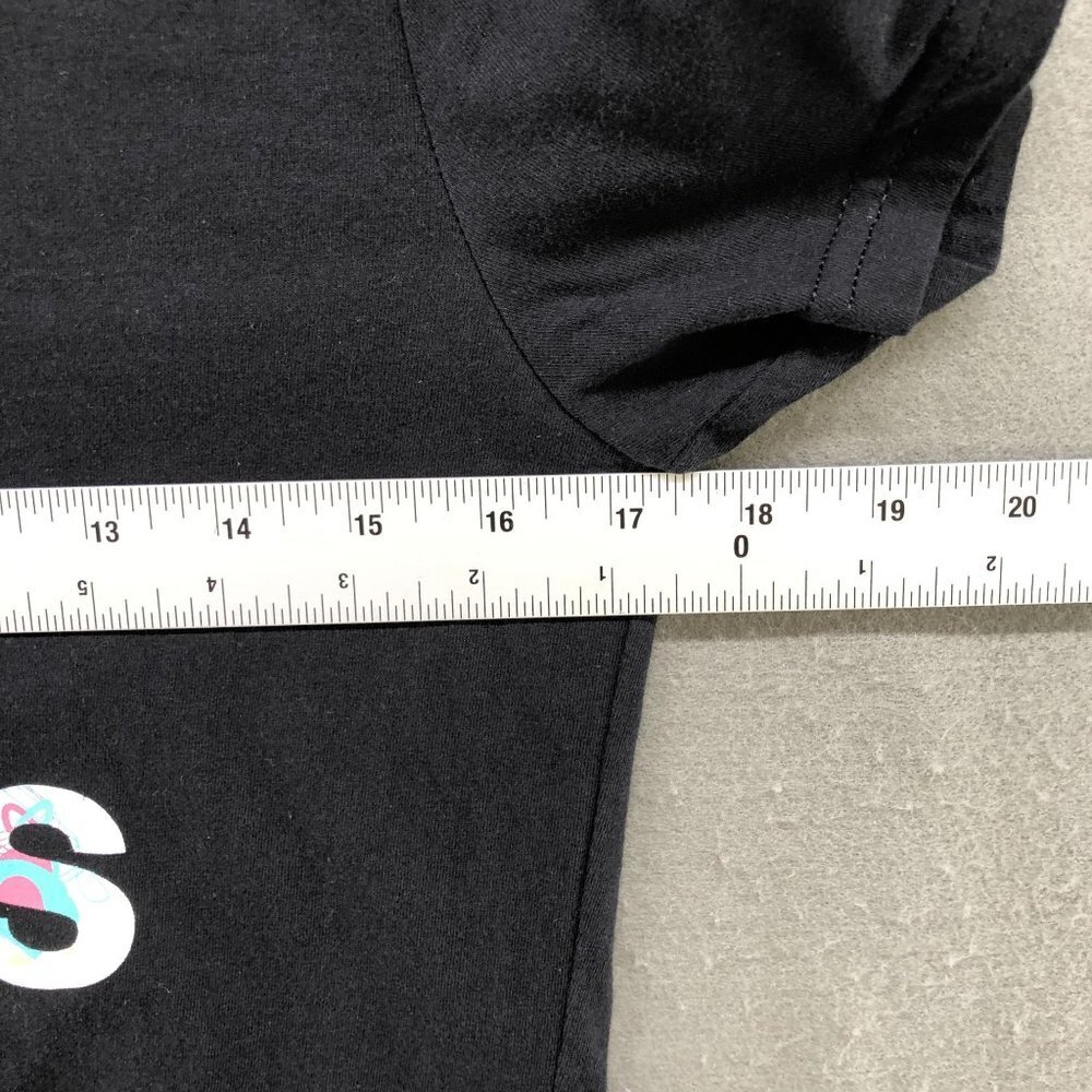Adidas Black‎ T Shirt Womens S Short Sleeve Crewneck White Logo Cotton - Picture 7 of 8